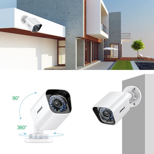  ANNKE 16CH True POE Security Camera System 6MP Full HD NVR Recorder and (16) 1080P 1920TVL Weatherproof IP Cameras with 100ft Super Nigh Vision, Metal Housing