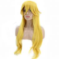 ANOGOL Anogol Hair Cap+Princess Wig Long Wavy Halloween Cosplay Wig Yellow Costume Wigs