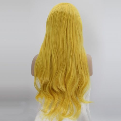  ANOGOL Anogol Hair Cap+Princess Wig Long Wavy Halloween Cosplay Wig Yellow Costume Wigs