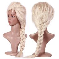 ANOGOL Anogol Hair Cap+Blonde Cosplay Wig Party Braided Hair Wigs for Costume Party Halloween