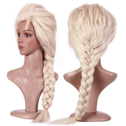  ANOGOL Anogol Hair Cap+Blonde Cosplay Wig Party Braided Hair Wigs for Costume Party Halloween