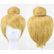 ANOGOL Anogol Hair Cap+ Women Short Straight Cosplay Costume Wig for Halloween Party Hair Gold Blonde