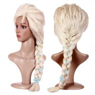 ANOGOL Anogol Hair Cap+Blonde Cosplay Wig Party Braid Hair Wigs for Costume Halloween with 6 Snowflakes for...