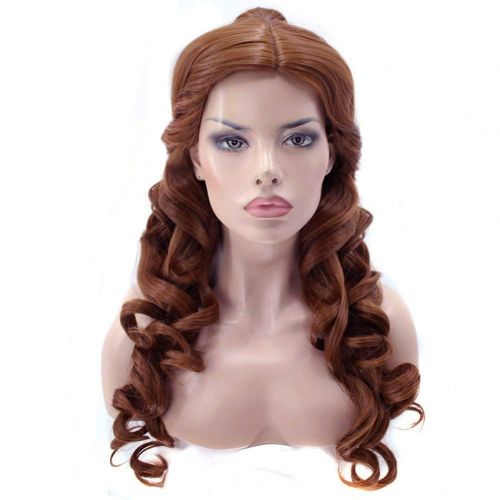  ANOGOL Hair Cap+Women Ponytail Wigs Curly Brown Cosplay Wig for Halloween