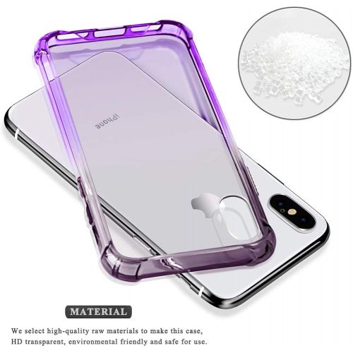  ANOLE Compatible iPhone Xs Max Case, Slim Gradient Soft TPU & Hard Clear