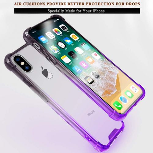  ANOLE Compatible iPhone Xs Max Case, Slim Gradient Soft TPU & Hard Clear