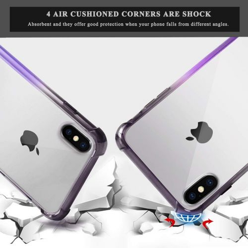  ANOLE Compatible iPhone Xs Max Case, Slim Gradient Soft TPU & Hard Clear