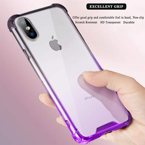  ANOLE Compatible iPhone Xs Max Case, Slim Gradient Soft TPU & Hard Clear