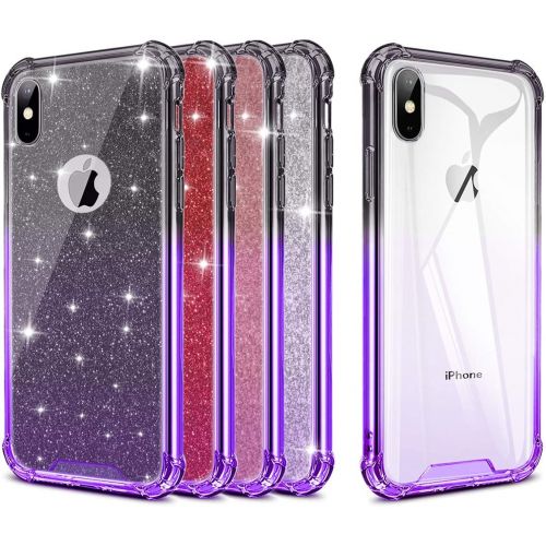  ANOLE Compatible iPhone Xs Max Case, Slim Gradient Soft TPU & Hard Clear