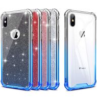 ANOLE Compatible iPhone Xs Max Case, Slim Gradient Soft TPU & Hard Clear