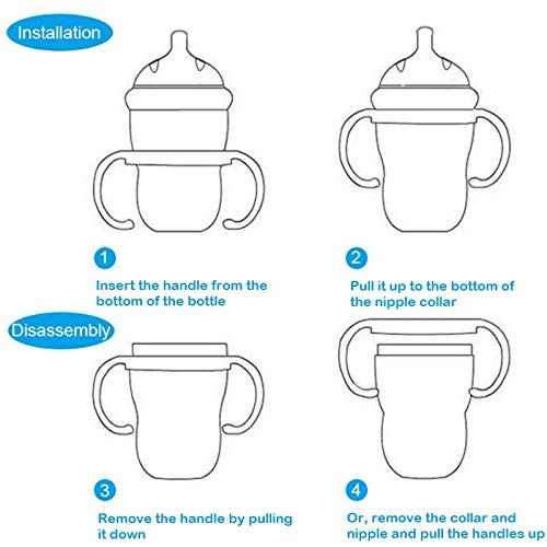  [아마존베스트]AnPei Straw Sippy Cup Transitional Nipple Kit for Comotomo Baby Bottles, 5 oz and 8 oz