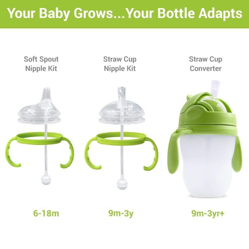  [아마존베스트]AnPei Straw Sippy Cup Transitional Nipple Kit for Comotomo Baby Bottles, 5 oz and 8 oz