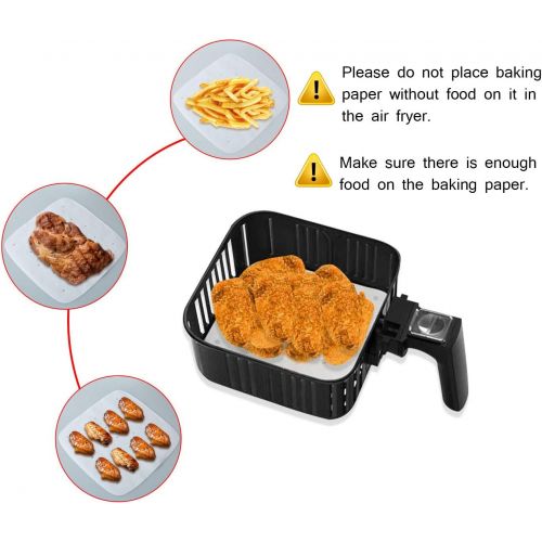  ANQIA Air Fryer Parchment Paper Liners（10×10） Square 100Pcs Compatible with XXXL Air Fryer,Perfect for 6.8QT/7.6QT/8.5QT/9.5QT Or Bigger Air Fryers (White)