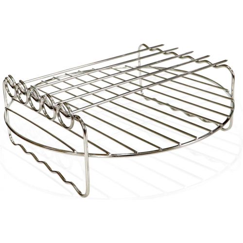  ANQIA Air fryer Double Layer Round Rack with 5 Skewers Fitting XL Air Fryers（9in,Fit 5.3 QT or Above）