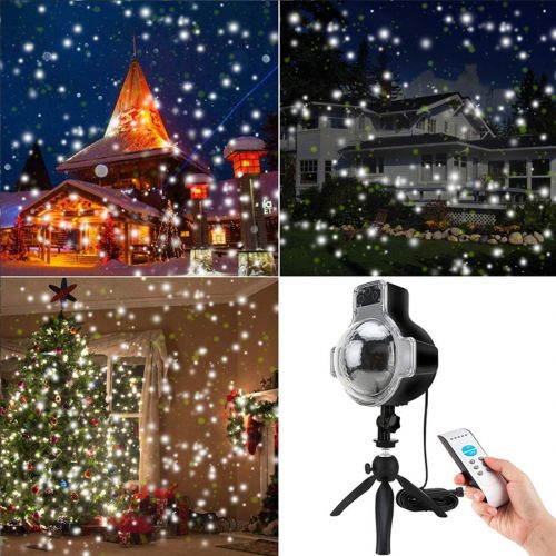  ANREONER Snowfall Strobe Lights for Christmas, IP65 Waterproof Rotatable White Snow Falling Projector for Valentines Day Xmas Halloween Holiday Party Wedding New Year House Garden