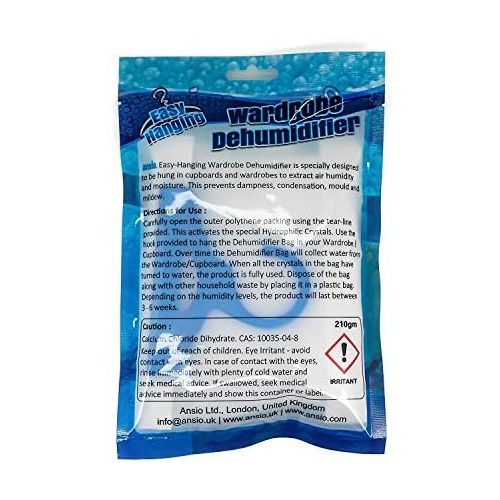  ANSIO Interieur Aufhangen Garderobe Luftentfeuchter, 210 g, 3er Pack