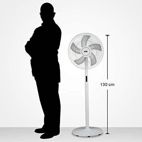  [아마존베스트]ANSIO Floor Fan 40 cm with Remote Control 5 Blades 12 Speeds DC Motor