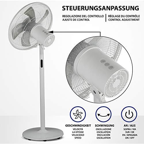  [아마존베스트]ANSIO Floor Fan 40 cm with Remote Control 5 Blades 12 Speeds DC Motor