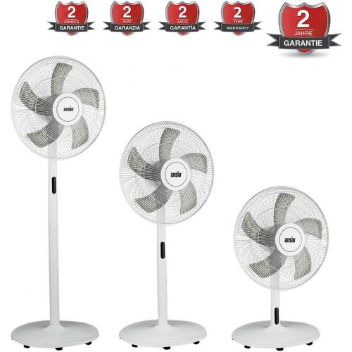  [아마존베스트]ANSIO Floor Fan 40 cm with Remote Control 5 Blades 12 Speeds DC Motor