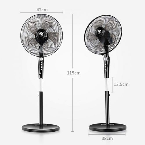  ANSIO FAN LYFS Pedestal Stand Floor-Standing Can Be Rotated Adjustable Height 4 Speed Setting Mute 16-Inch Black