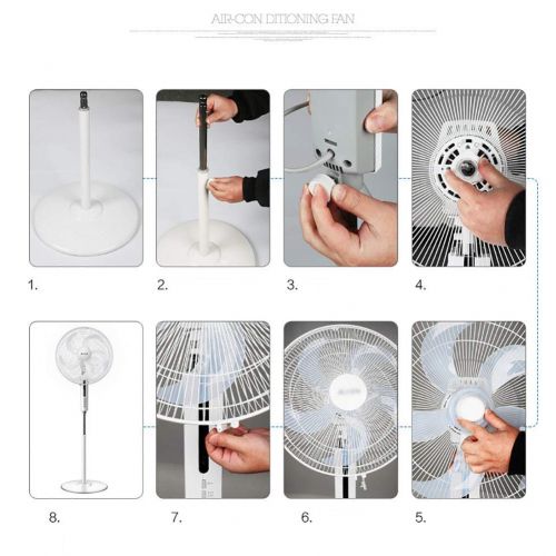  ANSIO FAN LYFS Pedestal Home Floor Can Be Rotated 3 Speed Setting Energy Efficient Remote Ultra-Quiet Vertical Air Circulation Timing 16-Inch White