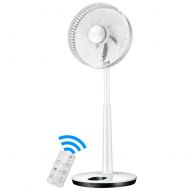 ANSIO FAN LYFS Pedestal Home Floor Can Be Rotated Adjustable Height 32 Wind Speeds Energy Efficient Remote Ultra-Quiet Vertical Air Circulation Timing White 24W