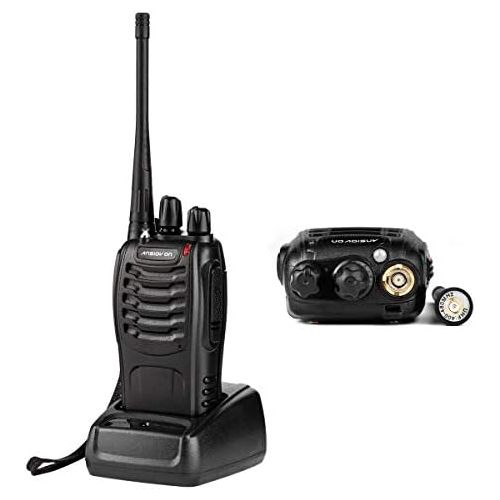  [아마존베스트]ANSIOVON Walkie Talkie-Rechargeable Long Range Two Way Radio-16 Channels-LED Flashlight -Earpiece-UHF 400-470Mhz-Professional Walky Talky-1500 Mah Rechargeable Li-ion Battery(Inclu