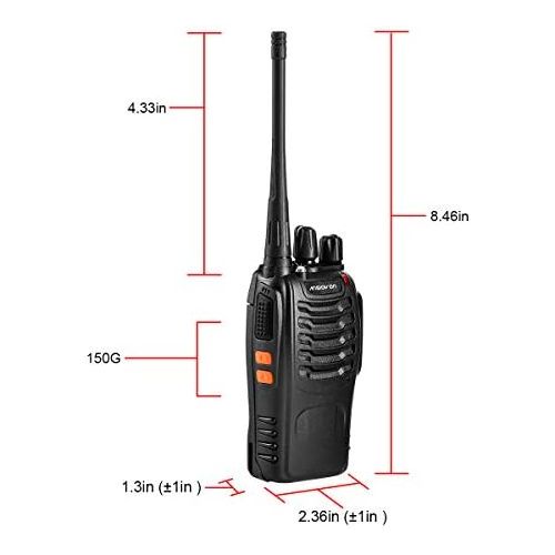  [아마존베스트]ANSIOVON Walkie Talkie-Rechargeable Long Range Two Way Radio-16 Channels-LED Flashlight -Earpiece-UHF 400-470Mhz-Professional Walky Talky-1500 Mah Rechargeable Li-ion Battery(Inclu