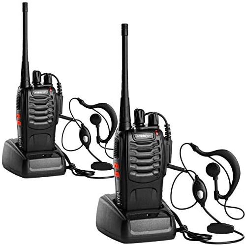  [아마존베스트]ANSIOVON Walkie Talkie-Rechargeable Long Range Two Way Radio-16 Channels-LED Flashlight -Earpiece-UHF 400-470Mhz-Professional Walky Talky-1500 Mah Rechargeable Li-ion Battery(Inclu