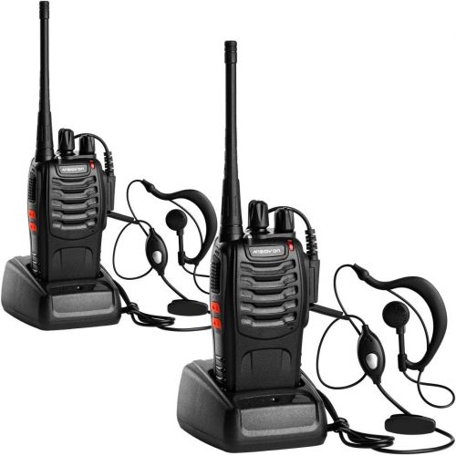  [아마존베스트]ANSIOVON Walkie Talkie-Rechargeable Long Range Two Way Radio-16 Channels-LED Flashlight -Earpiece-UHF 400-470Mhz-Professional Walky Talky-1500 Mah Rechargeable Li-ion Battery(Inclu