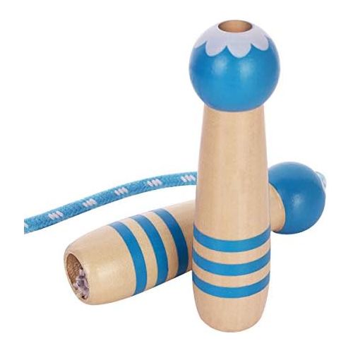  [아마존베스트]ANSUG 2 pieces skipping rope children, adjustable cotton rope skipping with cartoon wooden handle for boys and girls.