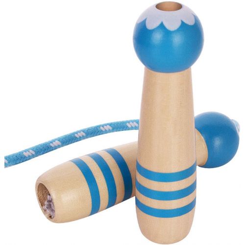  [아마존베스트]ANSUG 2 pieces skipping rope children, adjustable cotton rope skipping with cartoon wooden handle for boys and girls.