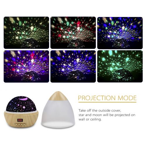 ANTEQI Kids Star Projector Night Lights Multiple Colors 360 Degree Rotating Led Starry Sky Night Lamp with Timer Auto Shut Off for Nursery Decor Baby Children Bedroom