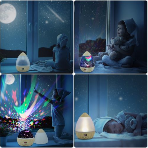  ANTEQI Kids Star Projector Night Lights Multiple Colors 360 Degree Rotating Led Starry Sky Night Lamp with Timer Auto Shut Off for Nursery Decor Baby Children Bedroom