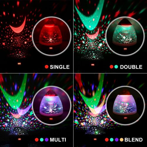  ANTEQI Kids Star Projector Night Lights Multiple Colors 360 Degree Rotating Led Starry Sky Night Lamp with Timer Auto Shut Off for Nursery Decor Baby Children Bedroom