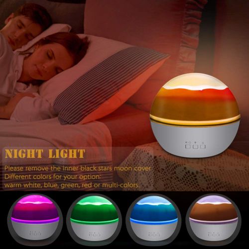  ANTEQI Star Projector Night Lights for Kids, Led Multiple Colors 360 Degrees Rotating Ocean/Cosmos Star Sky Night Lamp for Baby Bedroom (White)