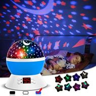 ANTEQI Night Lights for Kids, Star Light Projector with Timer Setting for Baby, Toddler Bedroom Decor, Boys and Girls Gift (Blue)