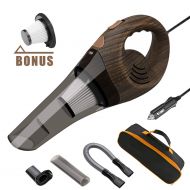ANTEQI Car Vacuum Cleaner Handheld Auto Vacuums Cord DC 12V Lightweight Dry Hand Vac for Automotive Interior Clean and Home Pet Hair,Cigarette Ash (Wood Grain)