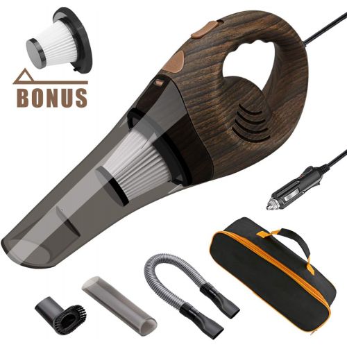  [아마존 핫딜]  [아마존핫딜]ANTEQI Car Vacuum Cleaner Handheld Auto Vacuums Cord DC 12V Lightweight Dry Hand Vac for Automotive Interior Clean and Home Pet Hair,Cigarette Ash (Wood Grain)