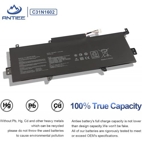 ANTIEE New C31N1602 Laptop Battery Replacement for Asus ZenBook U3000U UX330 UX330U UX330UA UX330UAK UX330UA AH54 UX330UA AH55 UX330UA AH5Q UX330UA FB018R C31N16O2 0B200 02090000 1
