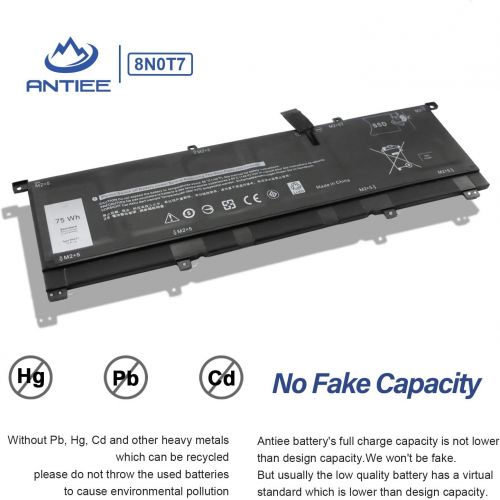  ANTIEE 75Wh 8N0T7 TMFYT Laptop Battery Replacement for Dell XPS 15 9575 2 in 1 Precision 5530 2 in 1 15 9575 D1805TS D1605TS i5 8305G i7 8705G Series 8NOT7 08N0T7 0TMFYT P73F P73F0