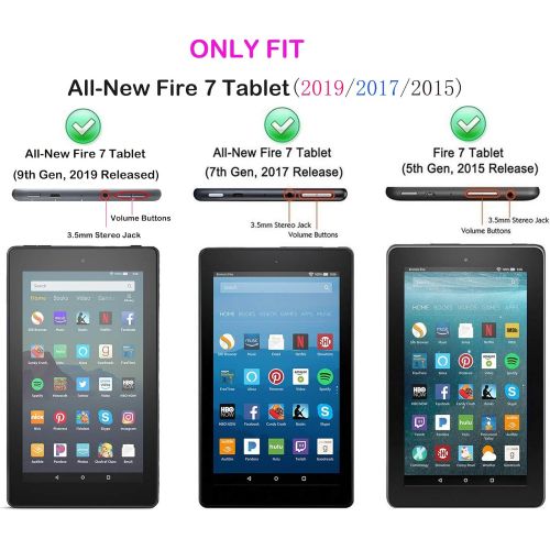  [아마존베스트]ANTIKE 2019 New Fire 7 Tablet Case,(Compatible with 5th Generation, 2015 Release/7th Generation, 2017 Release/9th Generation, 2019 Release), Light Weight Kids Shock Proof Cover for Fire 7