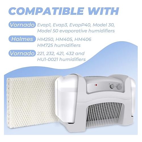  ANTOBLE 2 Pack MD1-0002 Replacement Humidifier Wick Humidifier Filters Compatible with Vornado MD1-0001 MD1-0002 MD1-1002 EVAP1 EVAP3 EVAP40 EVAP50 Humidifier