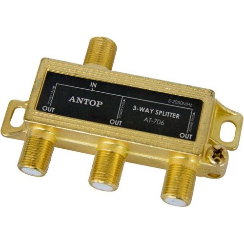  [아마존베스트]3 Way TV Signal Splitter,ANTOP Digital Coax Cable Splitter 2GHz- 5-2050MHz High Performance for Satellite/Cable TV Antenna