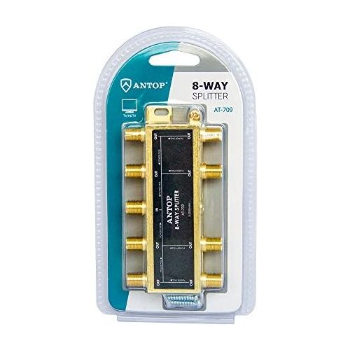  [아마존베스트]8 Way TV Signal Splitter,ANTOP Digital Coax Cable Splitter 2GHz- 5-2050MHz High Performance for Satellite/Cable TV Antenna