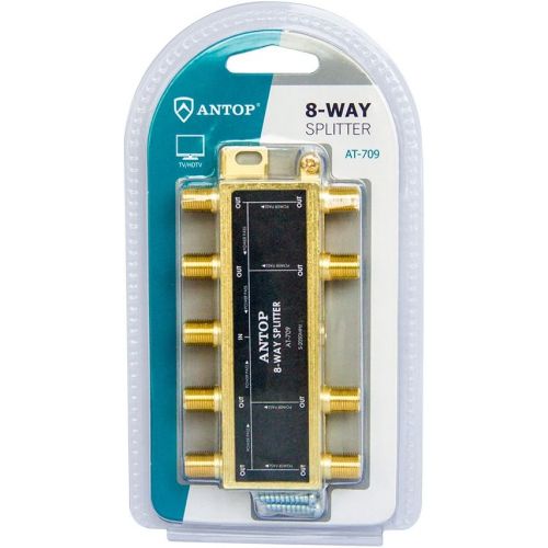  [아마존베스트]8 Way TV Signal Splitter,ANTOP Digital Coax Cable Splitter 2GHz- 5-2050MHz High Performance for Satellite/Cable TV Antenna