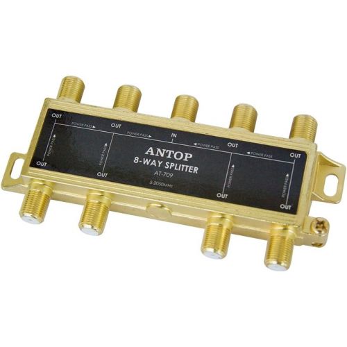  [아마존베스트]8 Way TV Signal Splitter,ANTOP Digital Coax Cable Splitter 2GHz- 5-2050MHz High Performance for Satellite/Cable TV Antenna