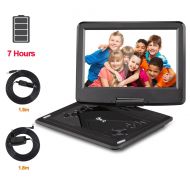 BD DR.Q 12.1 Inch Portable DVD Player with 6000mAh Rechargeable Battery, 270 Degree HD Swivel Screen, Remote Control, 5.9ft Car Charger, SD Card Slot, USB Port and Multiple Disc Forma