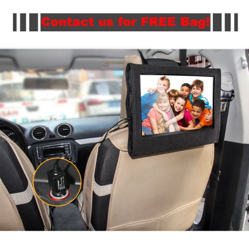  BD DR.Q 12.1 Inch Portable DVD Player with 6000mAh Rechargeable Battery, 270 Degree HD Swivel Screen, Remote Control, 5.9ft Car Charger, SD Card Slot, USB Port and Multiple Disc Forma