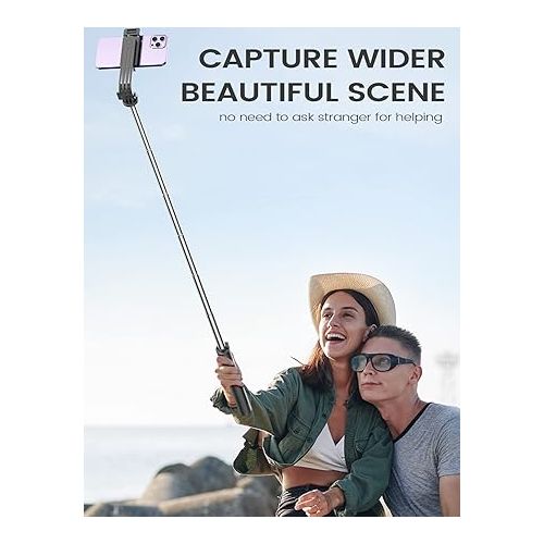  Selfie Stick Phone Tripod with Remote, Portable 5 in 1 Selfie Stick Phone Tripod, Wireless Selfie Stick Tripod for Cell Phone Compatible with iPhone 15/14/13 Pro Max Gopro Android